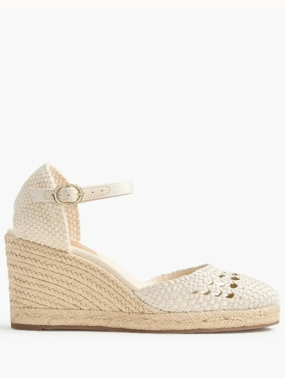 J. Crew Factory Seville Crochet Espadrille Wedges - Bleached Sand